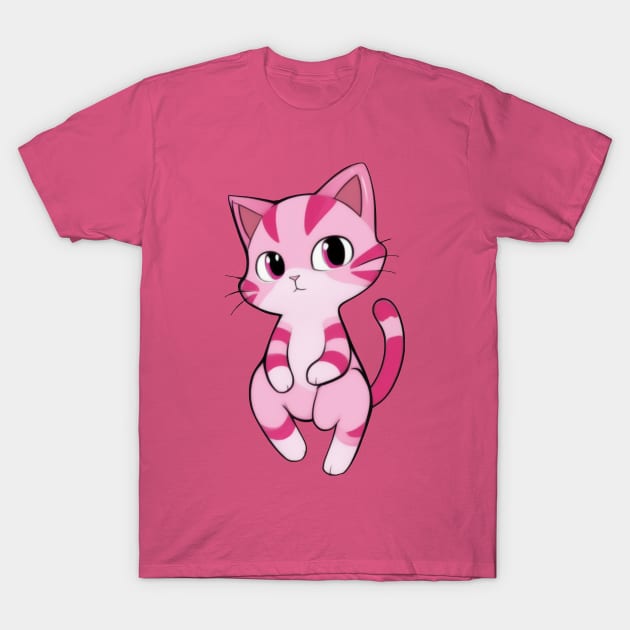 Adorable Pink Cat - Cute Baby Feline T-Shirt by Rishirt